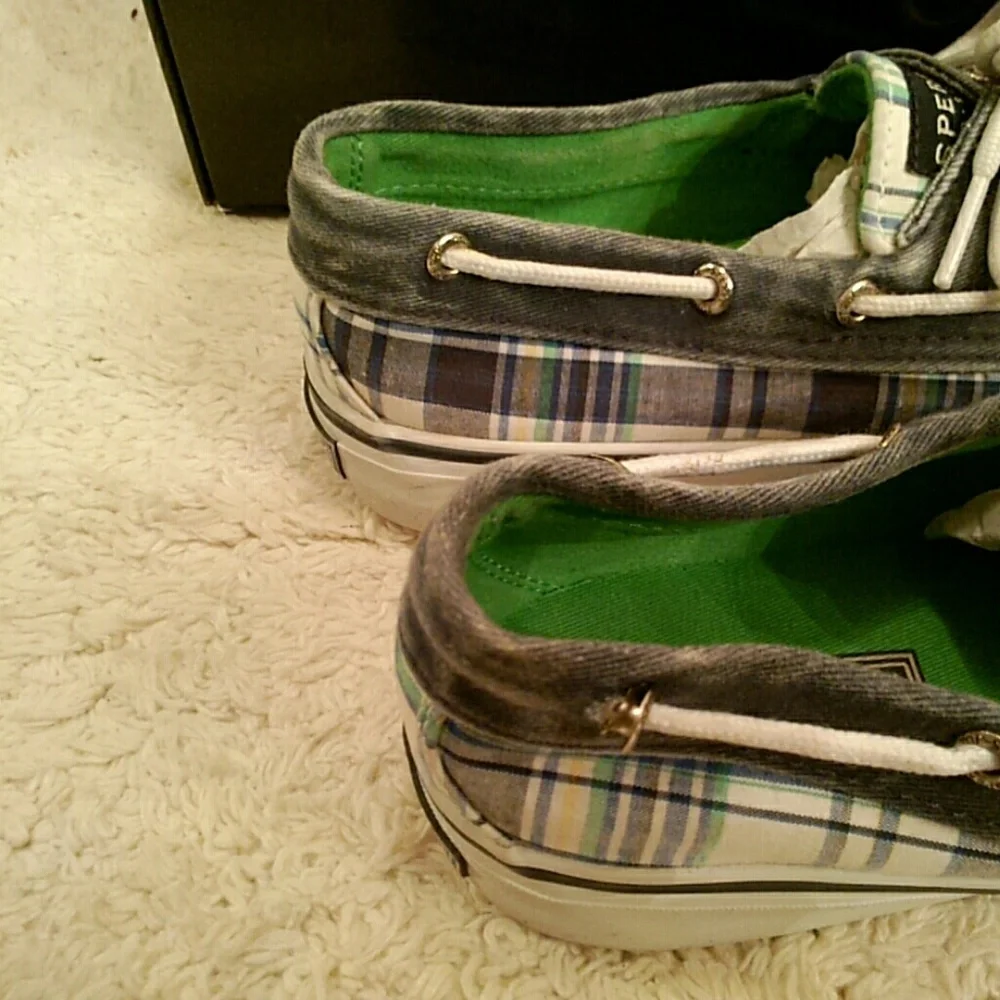 Blue plaid Sperry Top siders